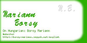 mariann borsy business card